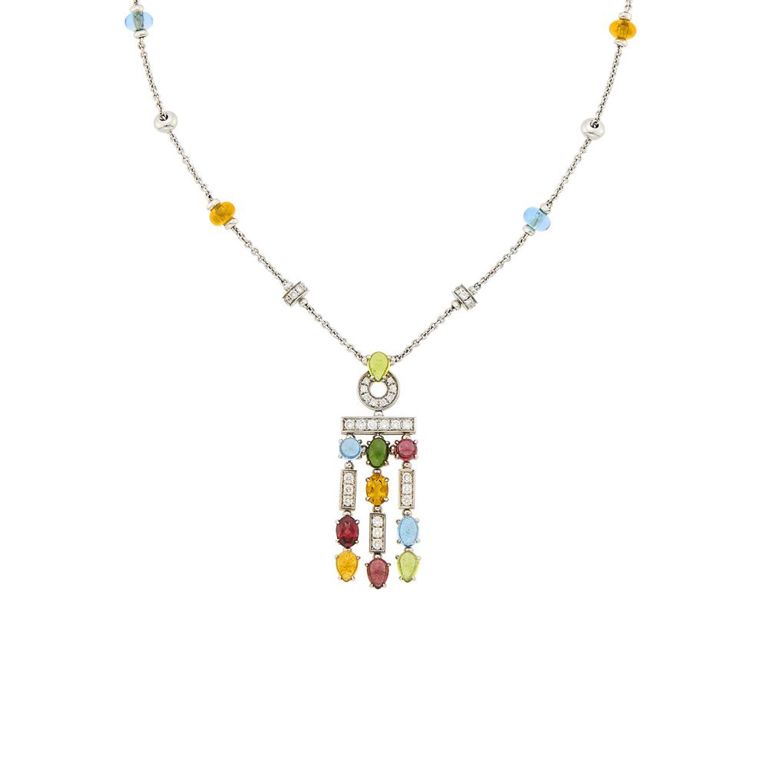 Bulgari White Gold, Colored Stone and Diamond 'Allegra' Pendant-Necklace