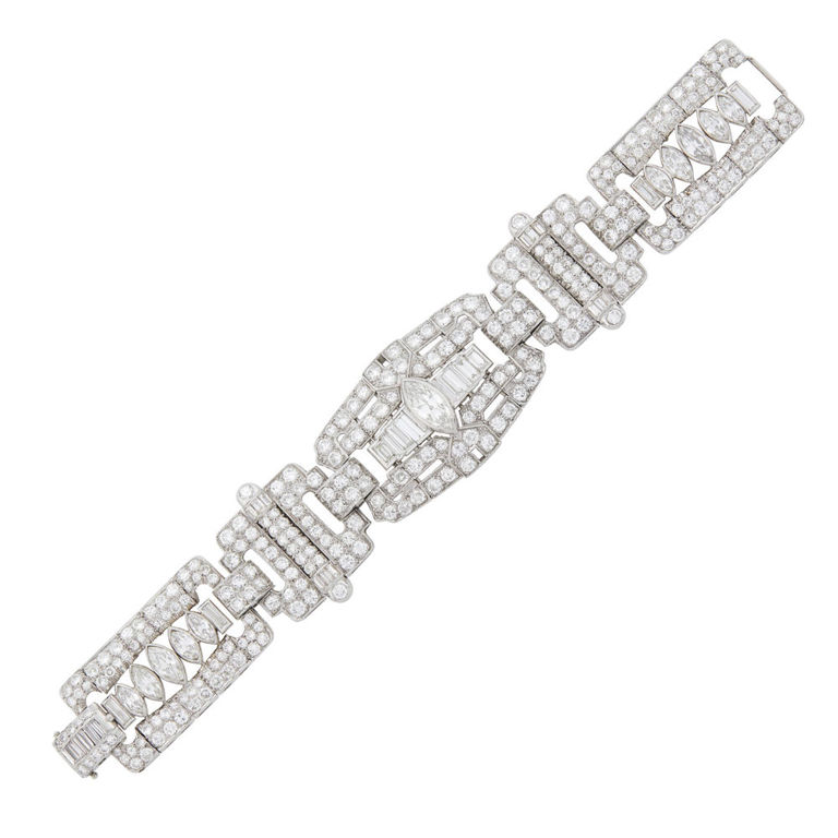 Platinum bracelet with diamond