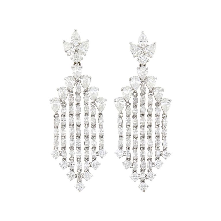 18k white gold pendant-earrings with diamond