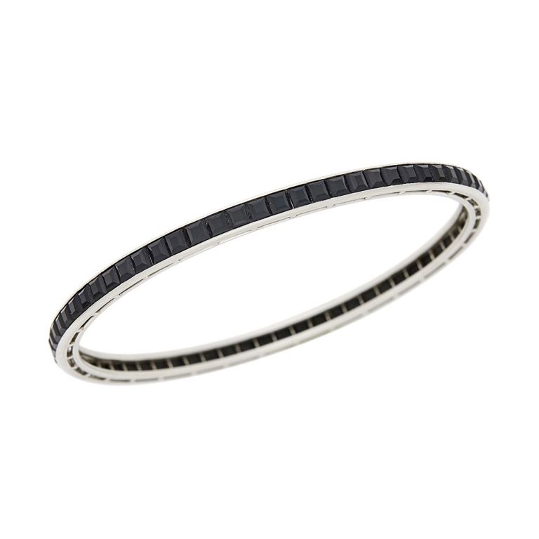 Theodore B. Starr platinum black onyx bangle bracelet