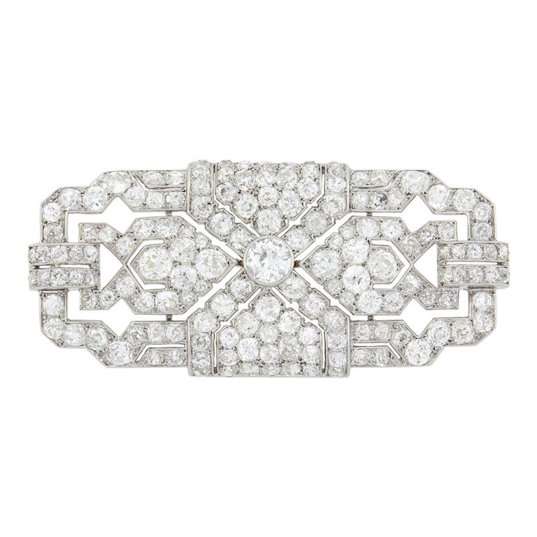 Platinum diamond brooch