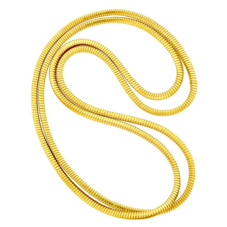 Weingrill long gold 'Duemetri' tubogas necklace