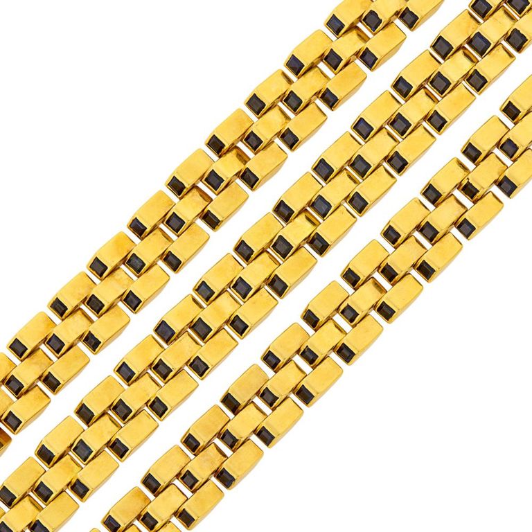 Three gold sapphire 'Escalier' bracelets