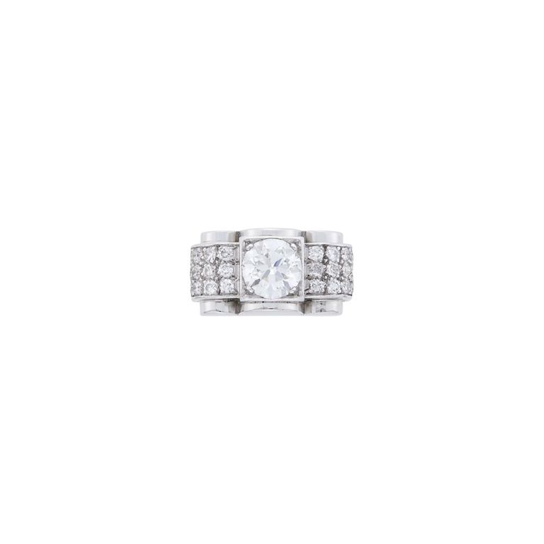 Platinum white gold diamond ring