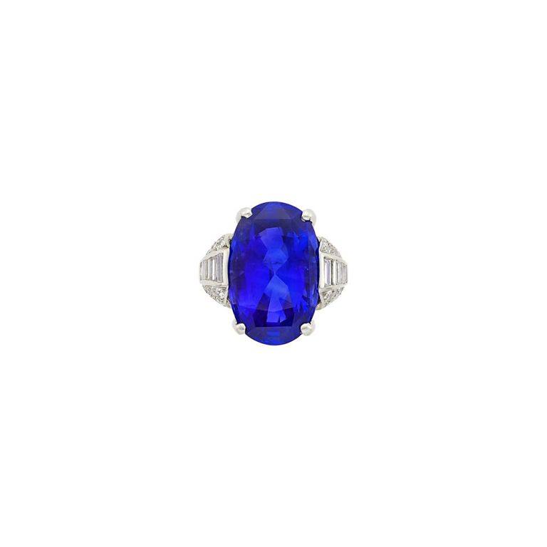 Bulgari platinum sapphire diamond ring