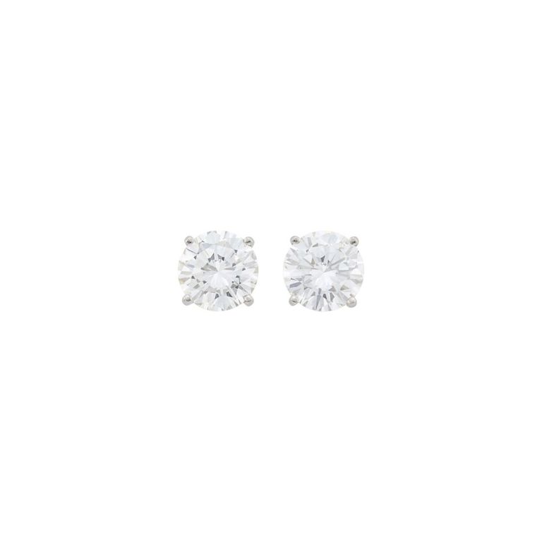 Pair of platinum diamond stud earrings