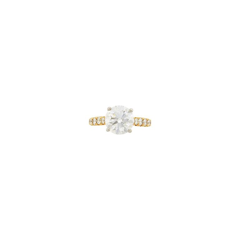 14k yellow and white gold ring with diamond