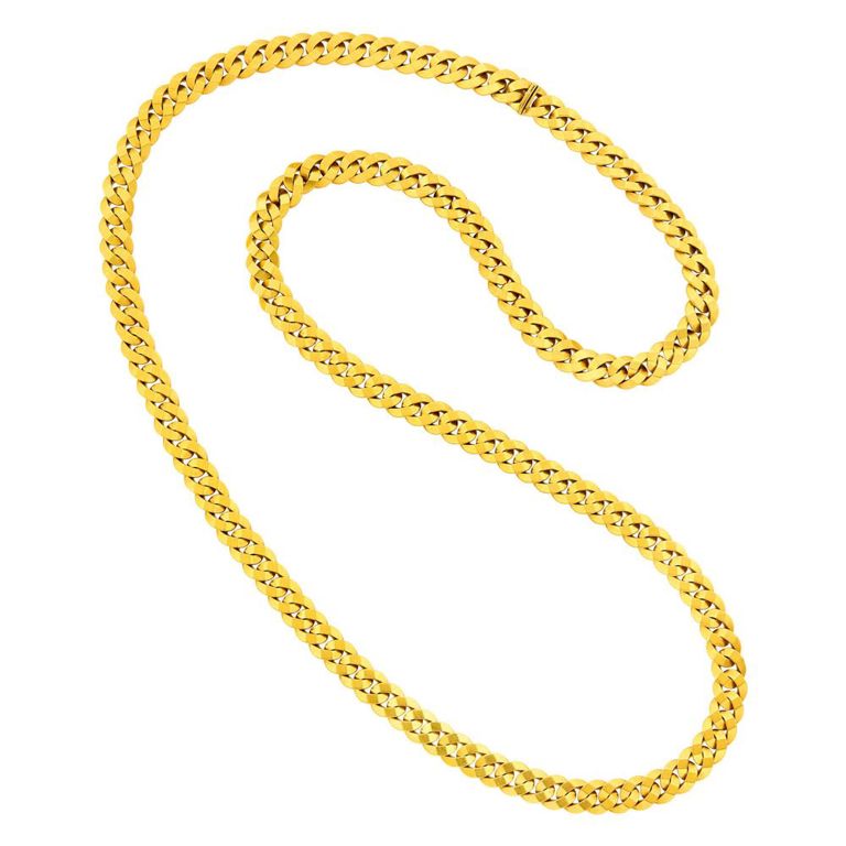 18k gold curb link chain necklace