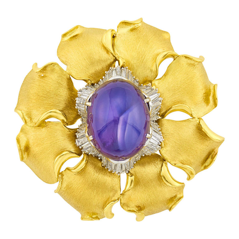 Gold and platinum flower pendant