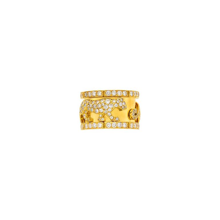 18k gold 'Mahango Panthère' band ring with diamond