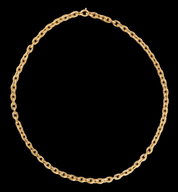 Vintage / contemporary 18k yellow gold large-link necklace