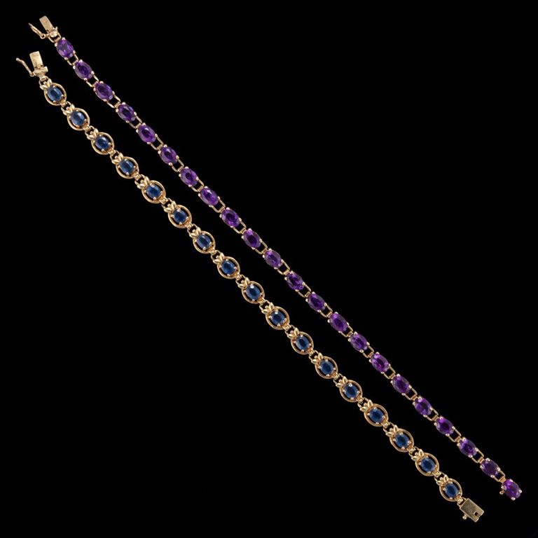14k yellow gold gemstone bracelets