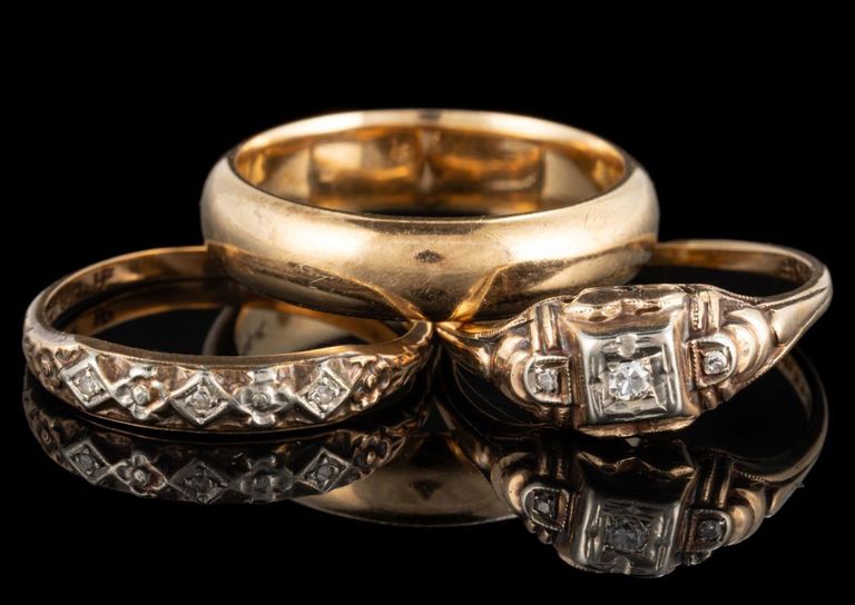 Vintage 10k and 14k yellow gold rings