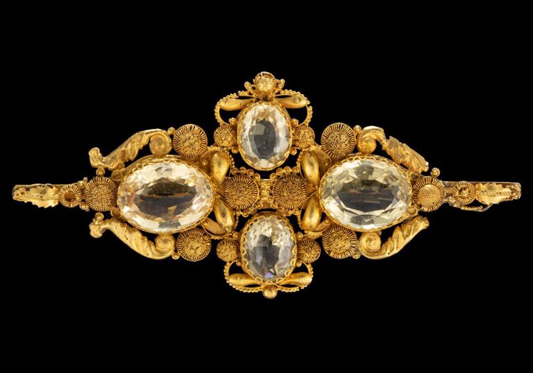 Victorian/Edwardian gold and citrine brooch