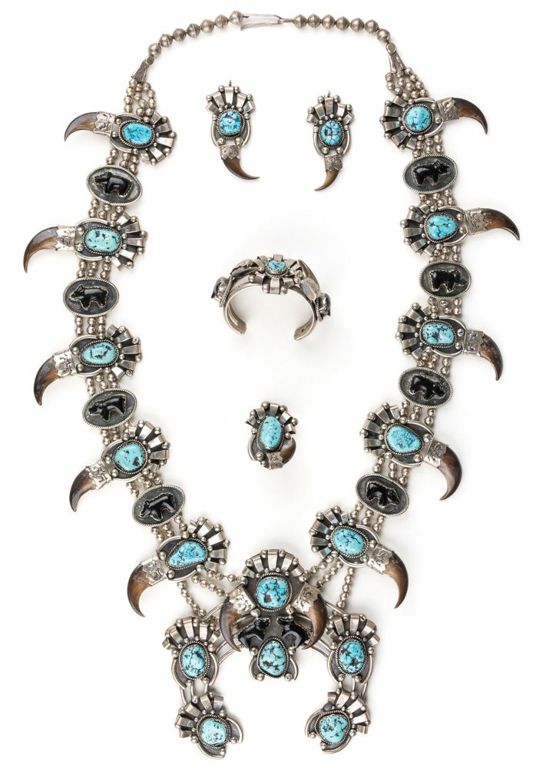 Lorenzo B. Coriz oversized squash blossom and jewelry set