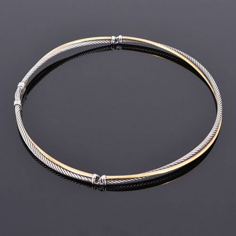 18k gold and sterling silver estate choker