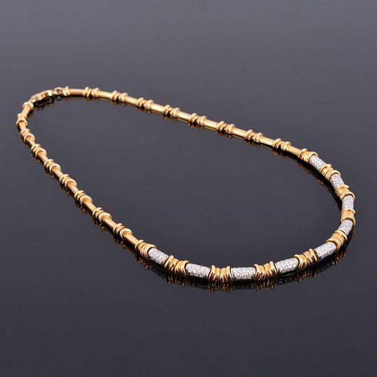18k gold and diamond estate necklace