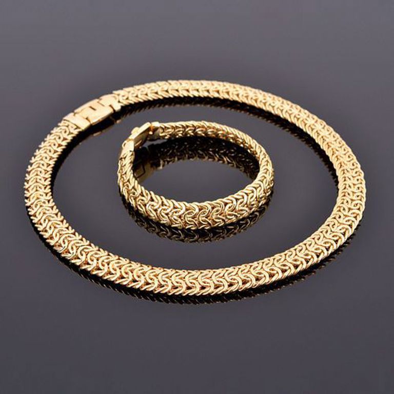 18k gold estate necklace and bracelet