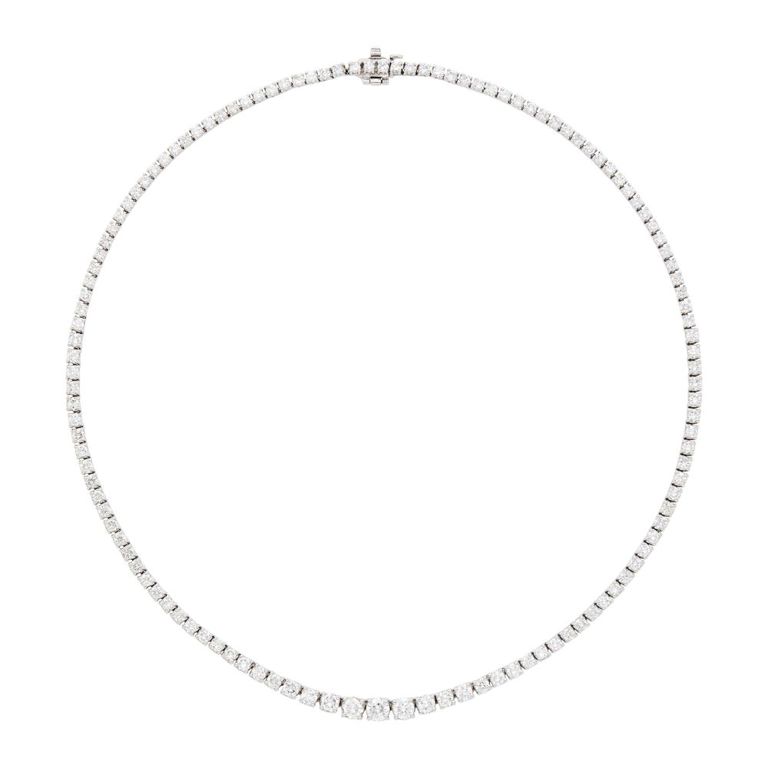 White gold and diamond necklace