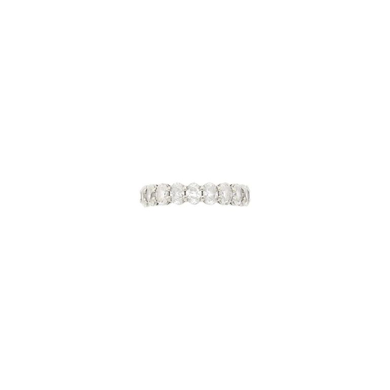 Platinum and diamond band ring