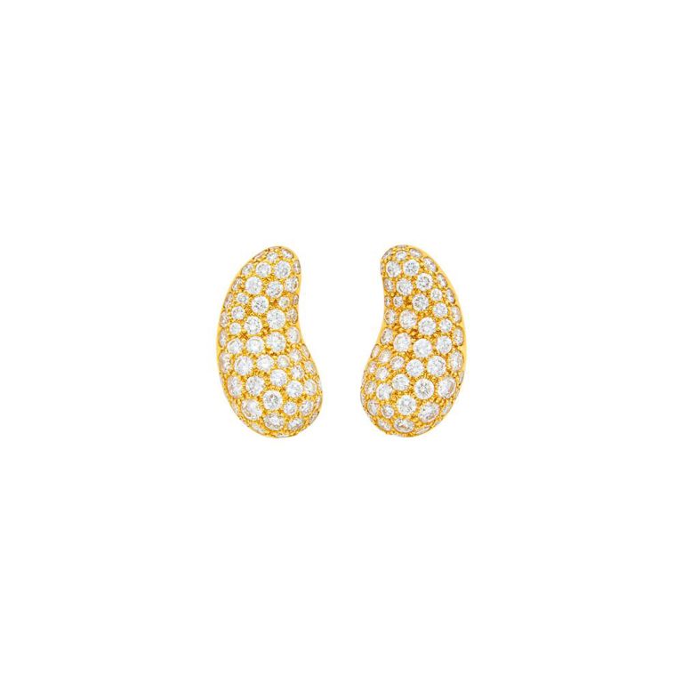 Tiffany & Co., Elsa Peretti gold and diamond 'Bean' earclips