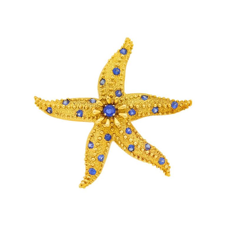 Tiffany & Co., Schlumberger gold and sapphire starfish clip-brooch