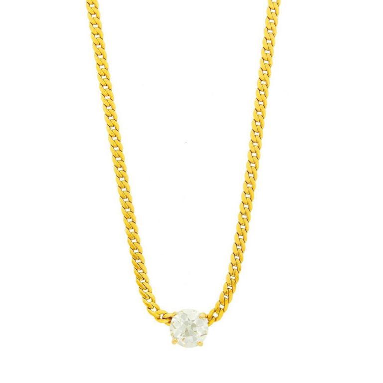 Gold and diamond necklace