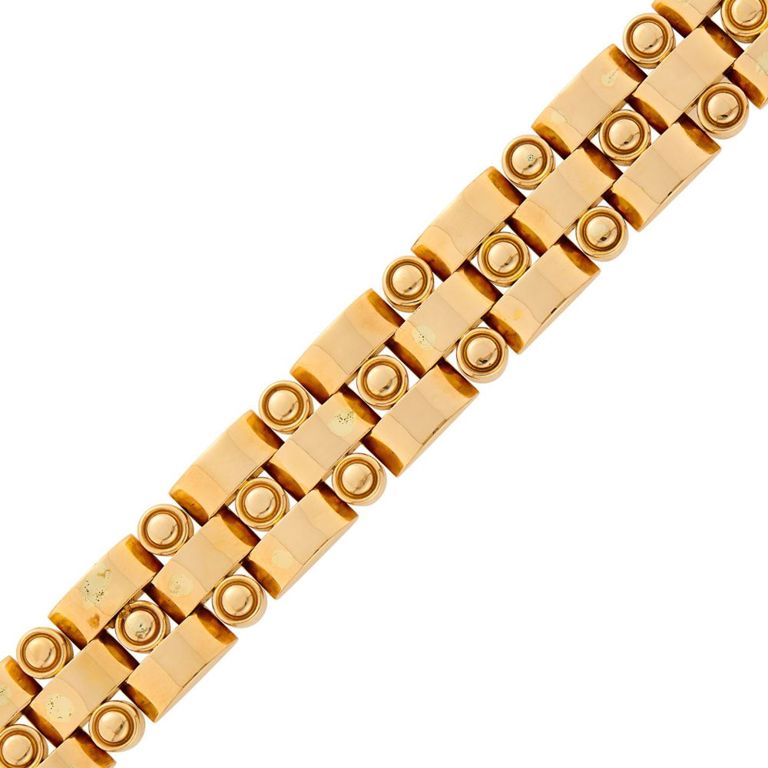 Wide rose gold link bracelet