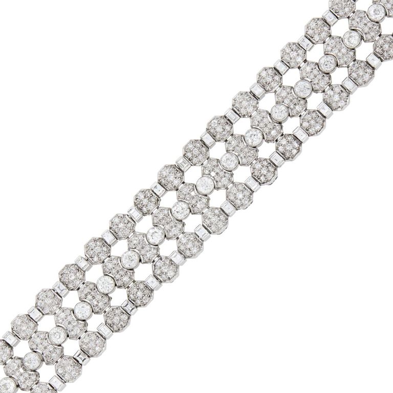 Platinum and diamond bracelet