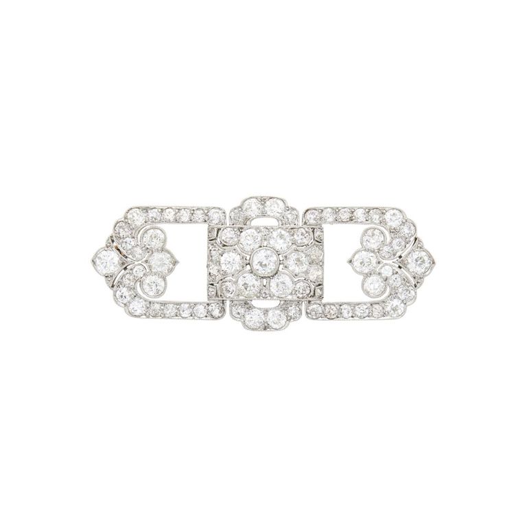 Platinum and diamond brooch