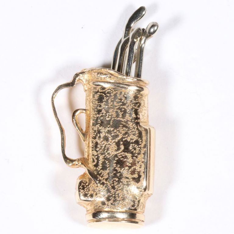 14k yellow and white gold golf bag charm