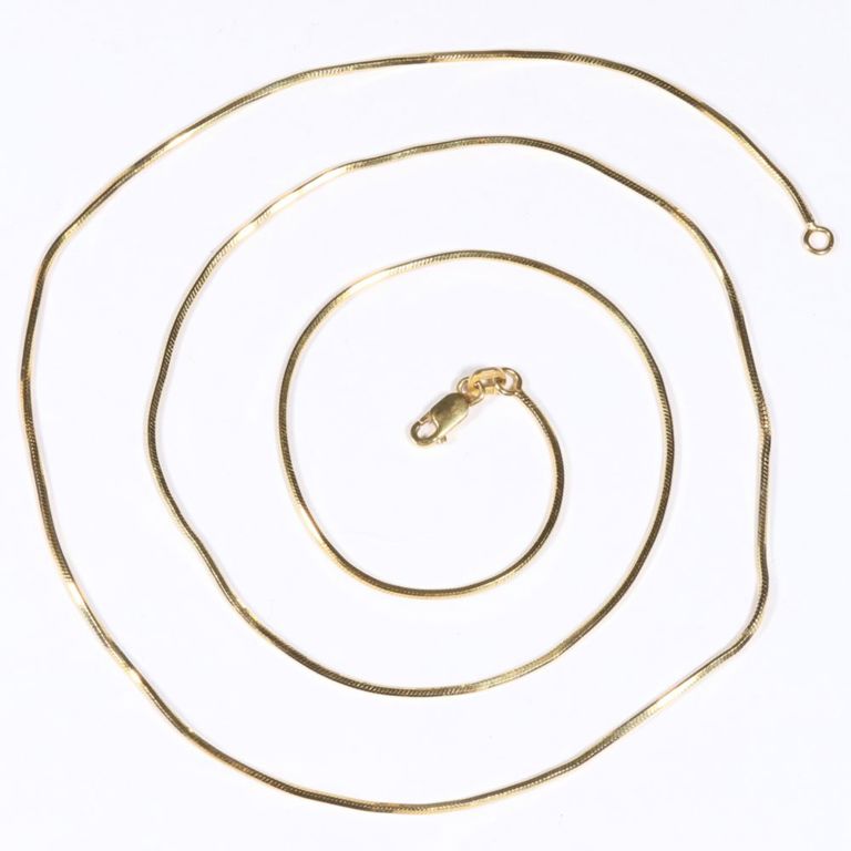 14k yellow gold hexagonal snake link necklace