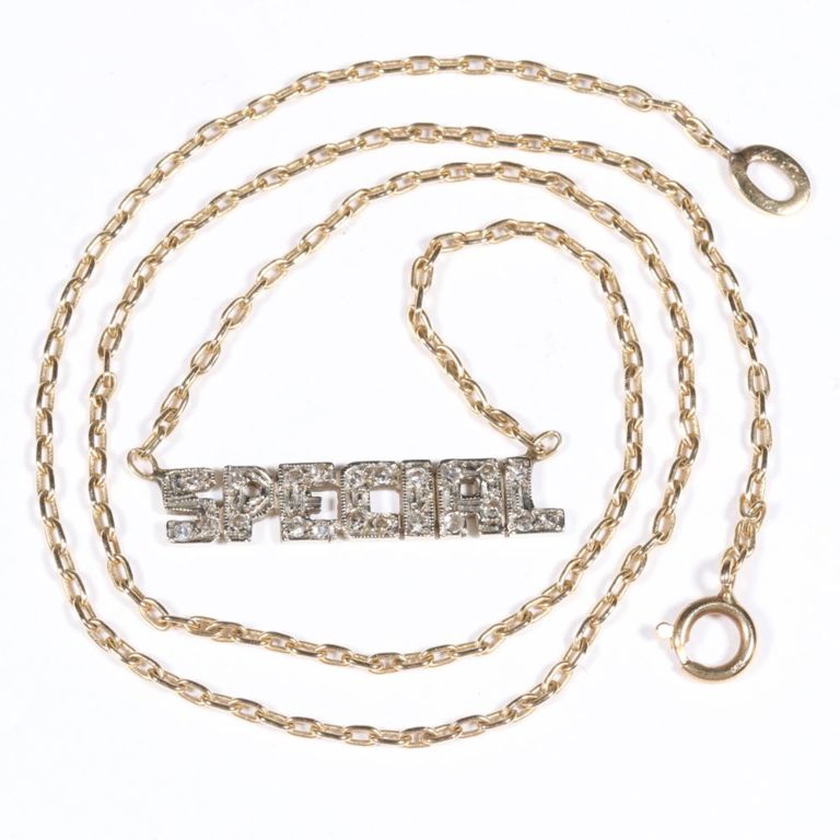 14k yellow and white gold diamond pendant necklace