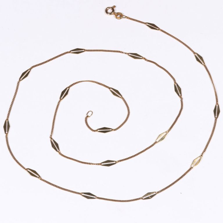 14k yellow gold necklace with geometric accents