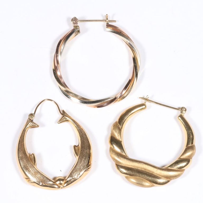 14k yellow gold single earring group