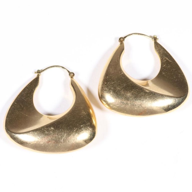 14k yellow gold hollow hoop earrings