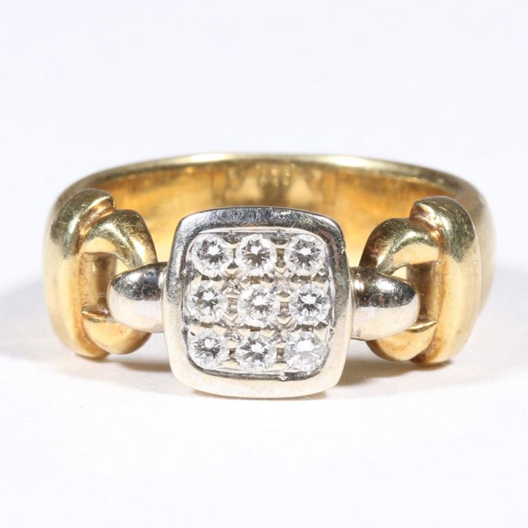 14k yellow gold and white gold diamond ring