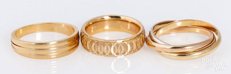 Three 14k gold rings