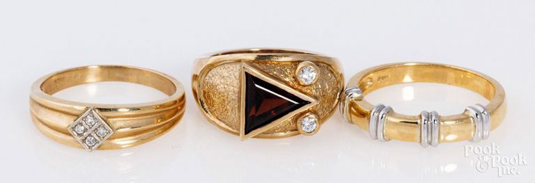 Three 14k gold rings