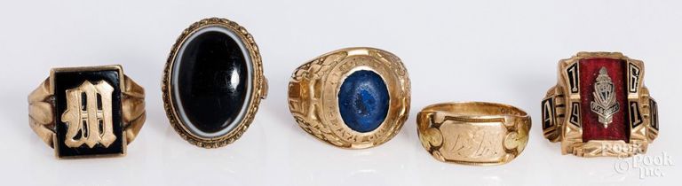 Five10k yellow gold rings