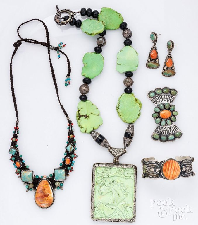 Sterling silver and stones jewelry set