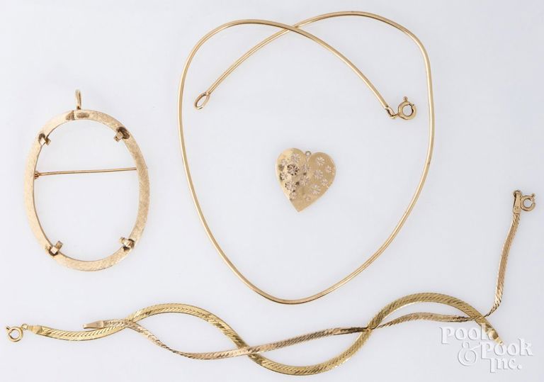 18k and 14k gold jewelry set