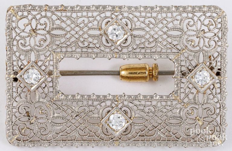 14k gold diamond brooch