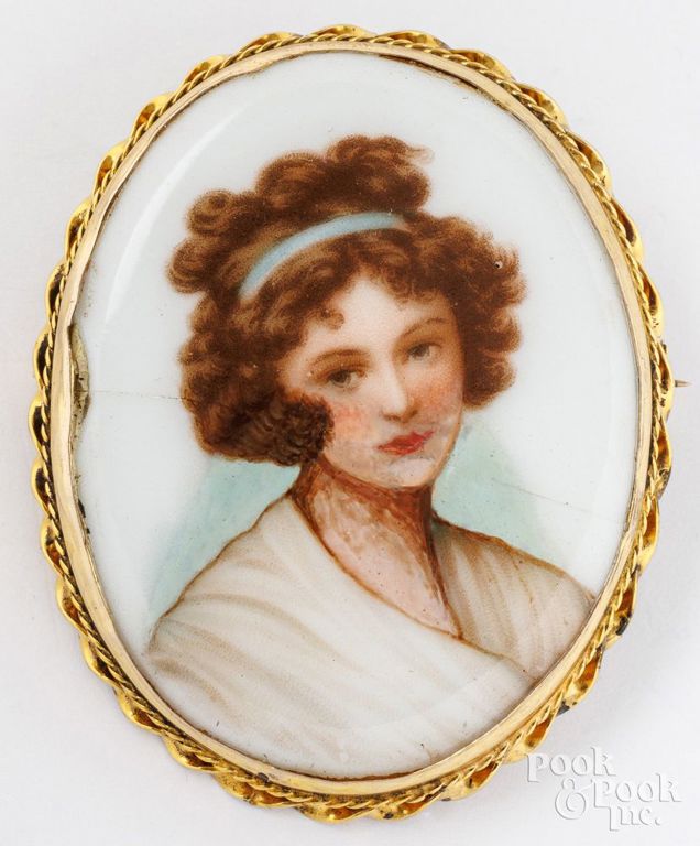 10k gold portrait brooch