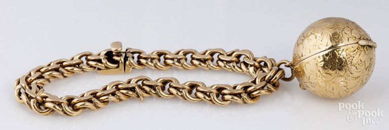 14k yellow gold charm bracelet