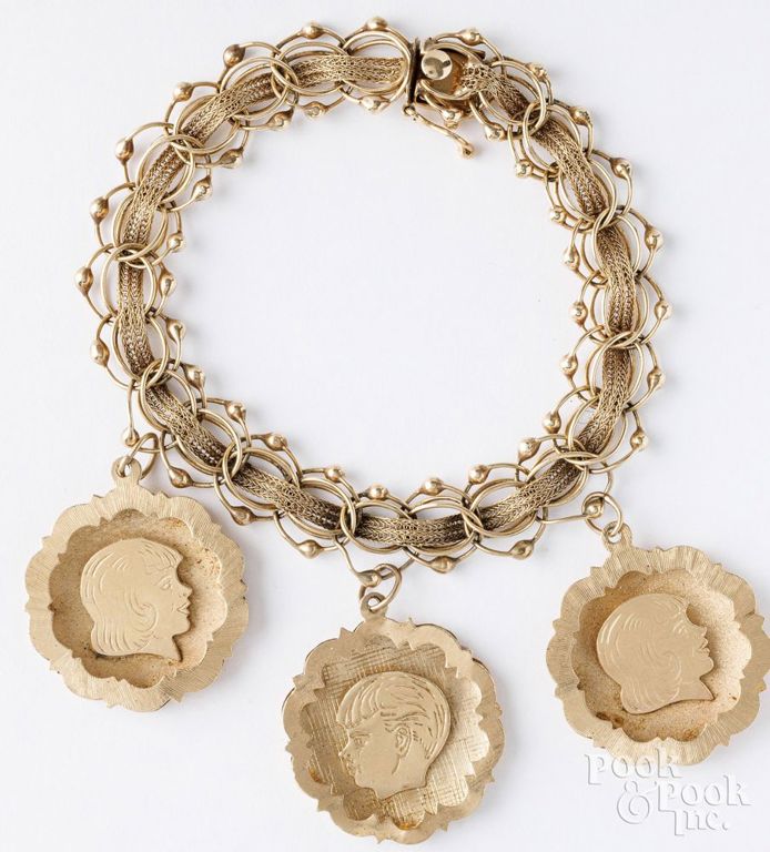 14k yellow gold charm bracelet