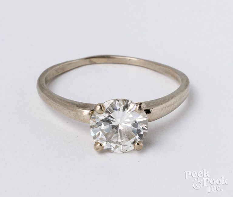 14k gold solitaire diamond ring