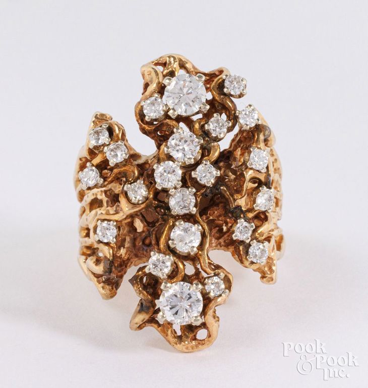 14k yellow gold diamond ring