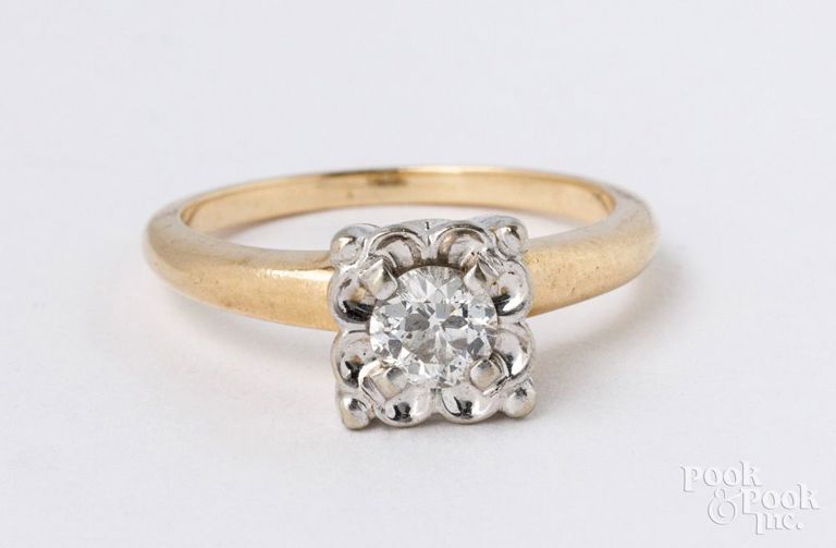 14k yellow gold diamond ring