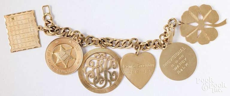 14k yellow gold charm bracelet